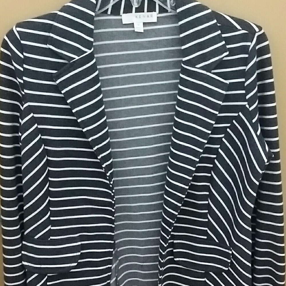 Charcoal grey and white jacket